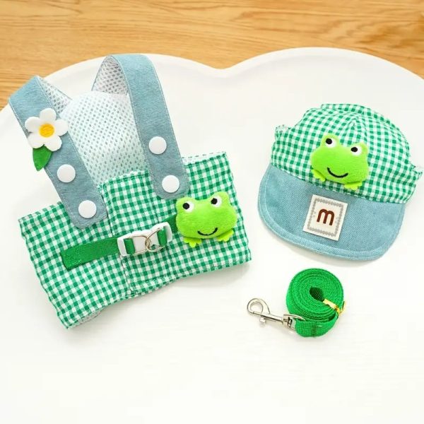 spring & summer pet plaid harness set 18