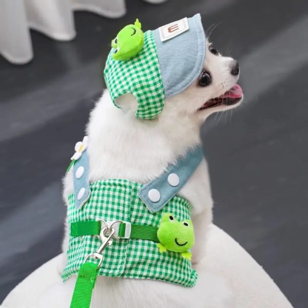 spring & summer pet plaid harness set 20