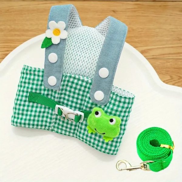 spring & summer pet plaid harness set 22