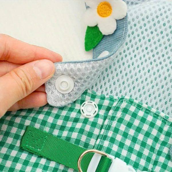 spring & summer pet plaid harness set 25