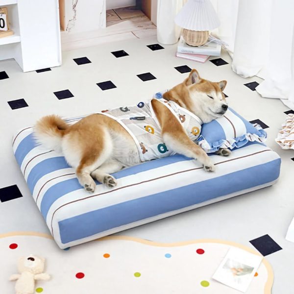 striped cotton thick padded & soft dog pillow bed 14