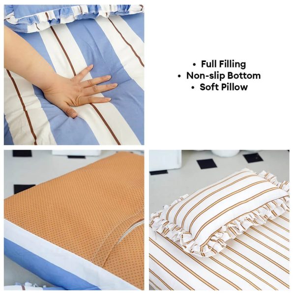 striped cotton thick padded & soft dog pillow bed 17