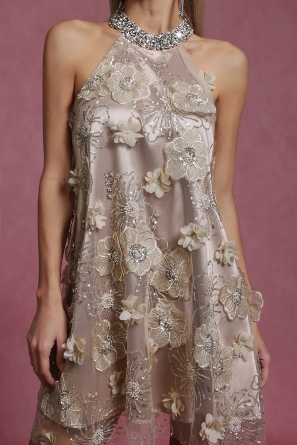 viaua halter flowers diamond mini dress 14