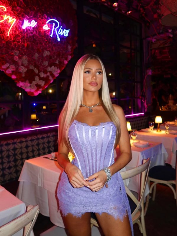 yolita strapless lace dress in lilac 13