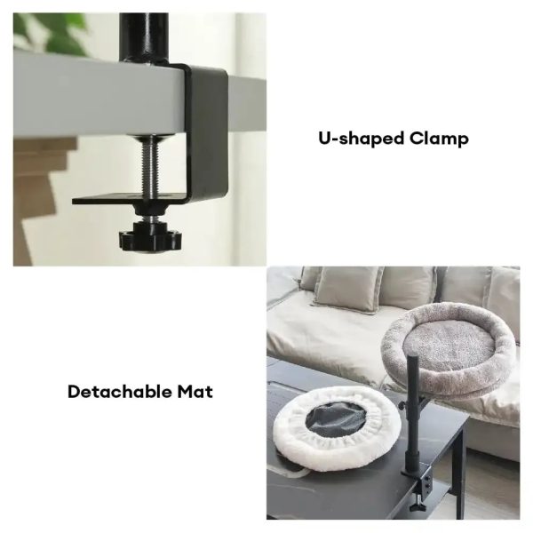 adjustable rotating office cat hammock bed with iron support 15