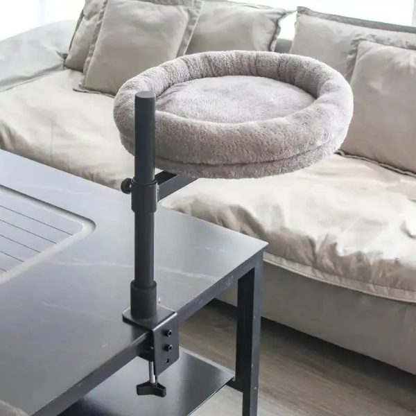 adjustable rotating office cat hammock bed with iron support 19