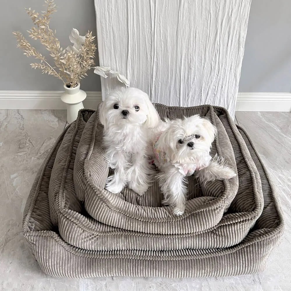 all season cozy durable corduroy dog sofa bed for small & medium dogs 11