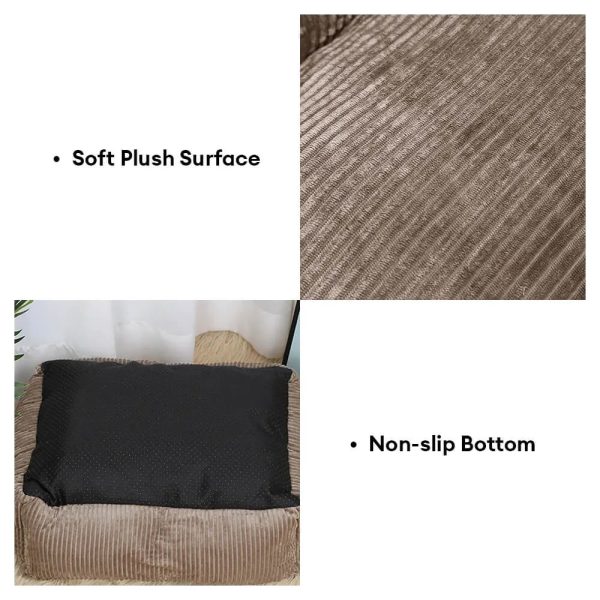 all season cozy durable corduroy dog sofa bed for small & medium dogs 15