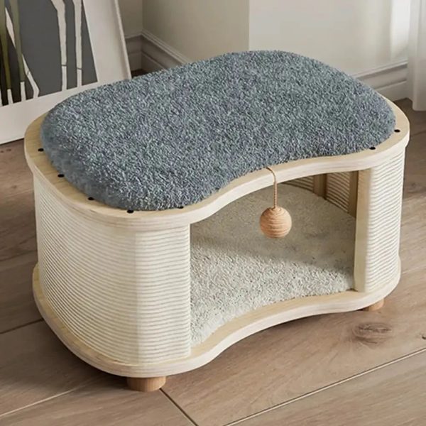 all season modern 2 in 1 enclosed wooden cat house stool 21