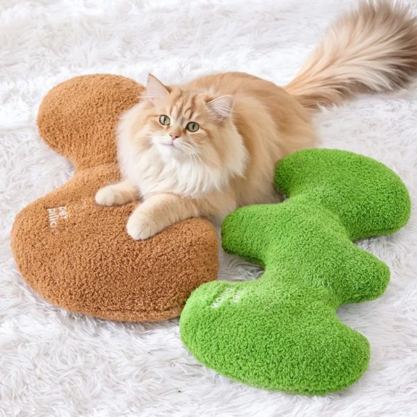 bone shaped playful squeaky dog toy pet pillow 15