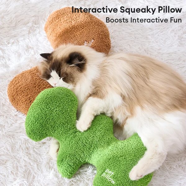 bone shaped playful squeaky dog toy pet pillow 21