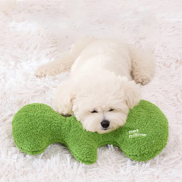 bone shaped playful squeaky dog toy pet pillow 22