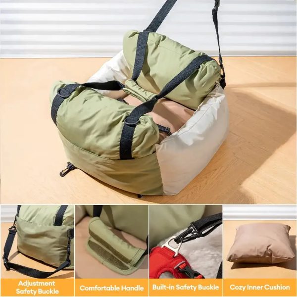 color block travel booster multi functional dog car seat bed 16