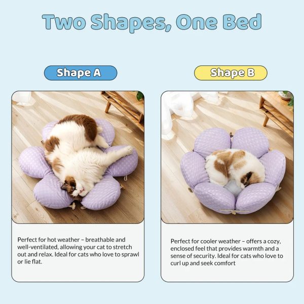 cooling flower shape ice silk cat bed 14