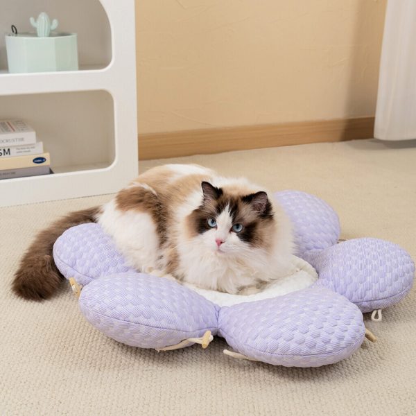 cooling flower shape ice silk cat bed 17