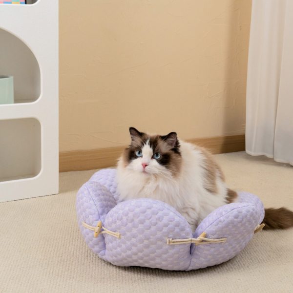 cooling flower shape ice silk cat bed 18