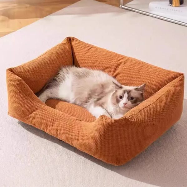 corduroy scratch resistant breathable detachable comfort dog bed 19