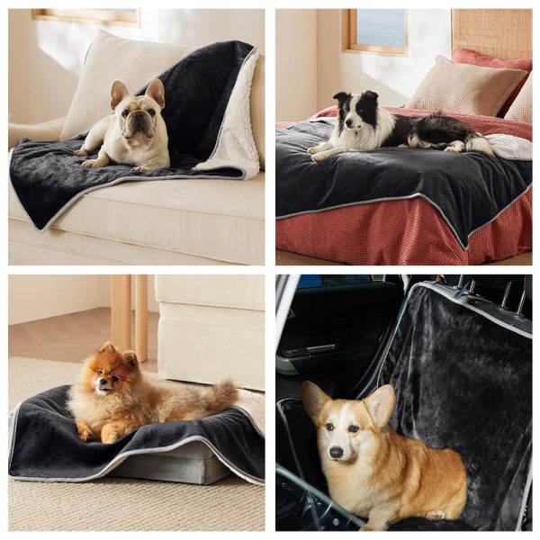 cozy & protective throw reversible fleece pet blanket 19