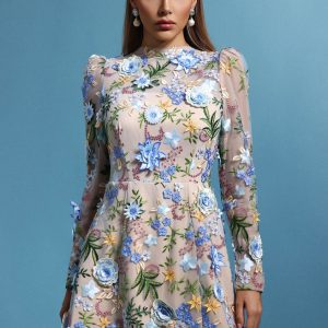 duskel flower embroidered mini dress in blue 11 duskel flower embroidered mini dress in blue 11