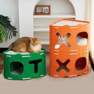 felt cat bed stackable tree house 100