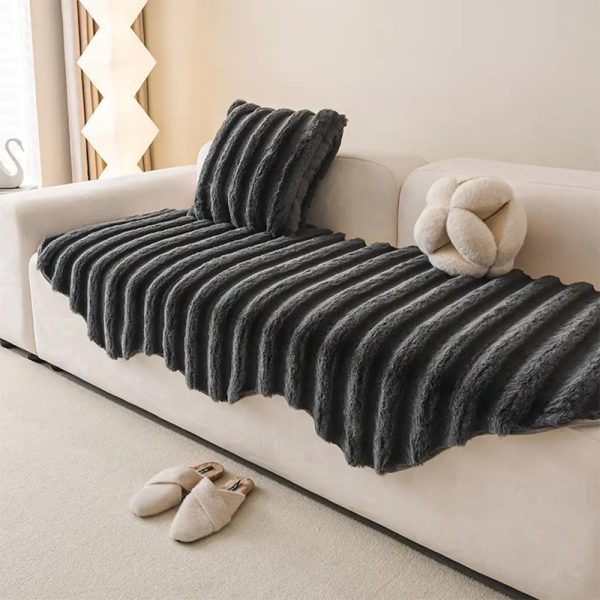 fluffy comfort plush furniture protection decorative couch cover 15