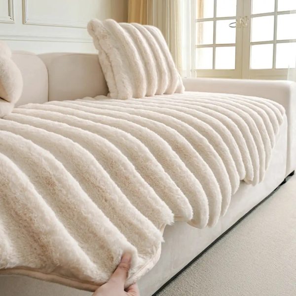 fluffy comfort plush furniture protection decorative couch cover 16