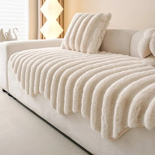 fluffy comfort plush furniture protection decorative couch cover 22