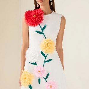 garcia 3d flower sleeveless round neck mini dress 11