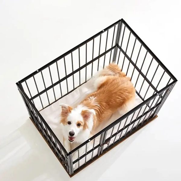 indoor wooden dog crate furniture multifunctional table with double doors 17