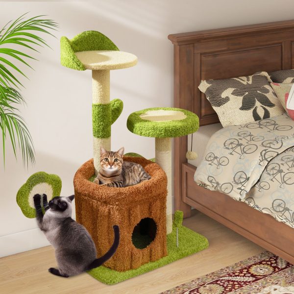 jungle series cat tree with scratching posts & house 13