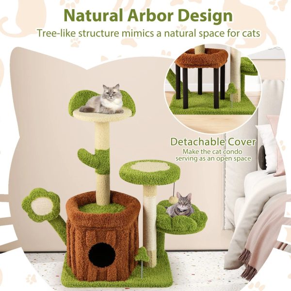 jungle series cat tree with scratching posts & house 16