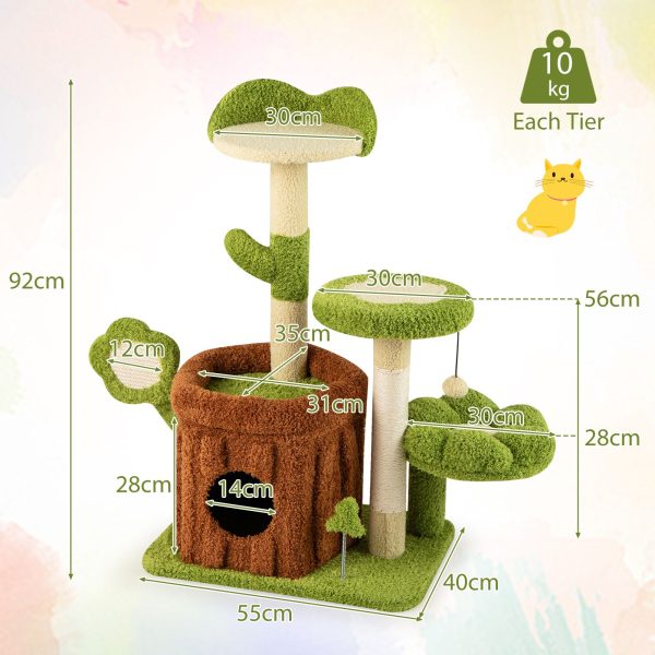 jungle series cat tree with scratching posts & house 19