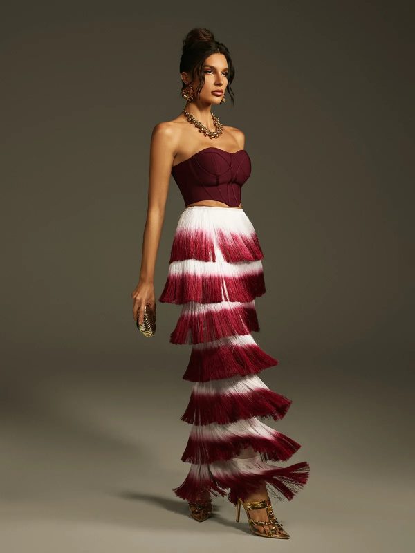 landers ombre fringe skirt set 15