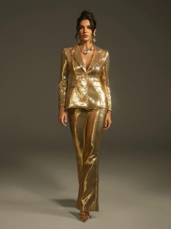 larna long sleeve sequin blazer set 14