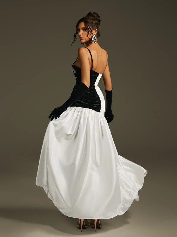 lebana one shoulder satin maxi dress with gloves 16