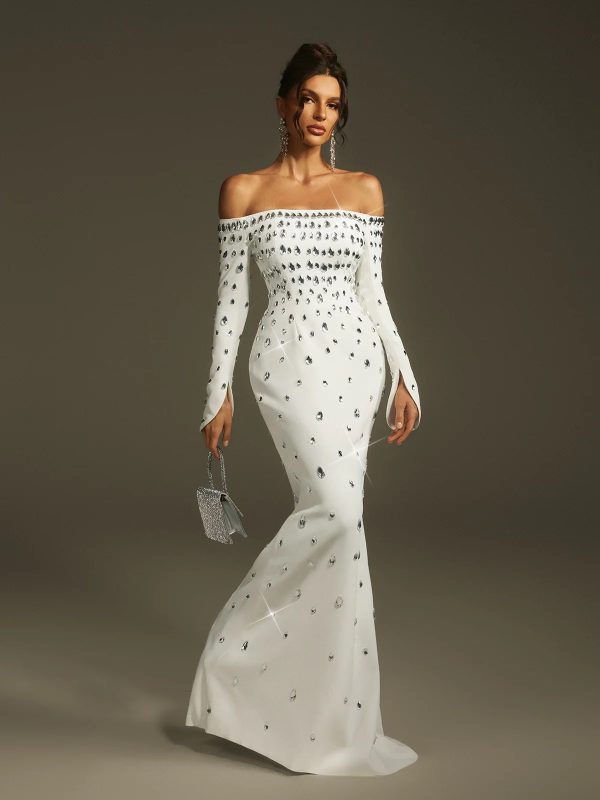 leehi off shoulder crystal maxi dress 14