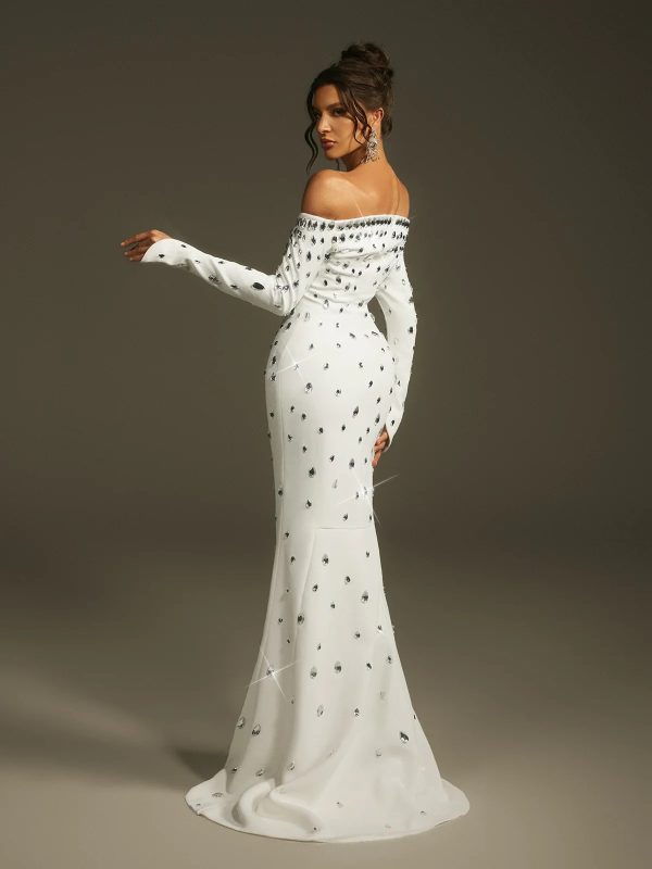 leehi off shoulder crystal maxi dress 16