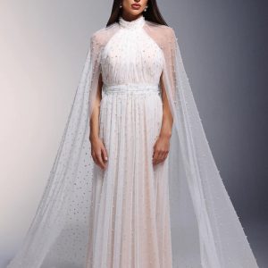 leeto pearl mesh maxi dress 100