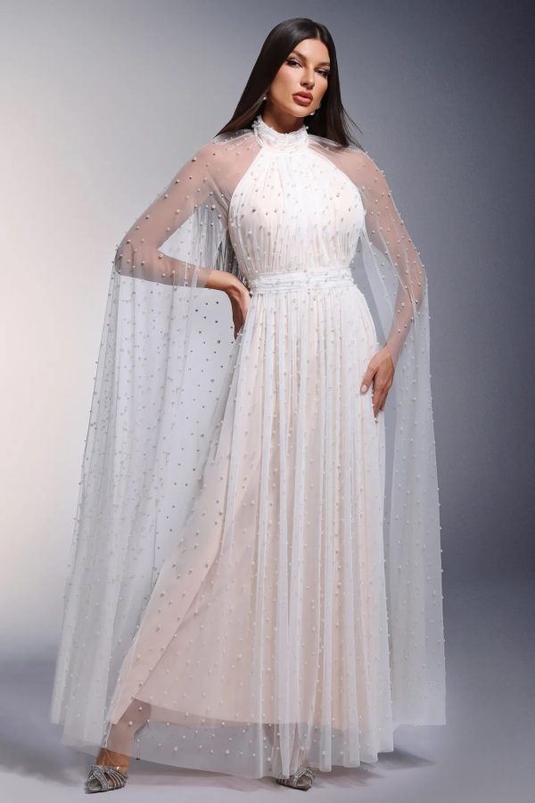 leeto pearl mesh maxi dress 300