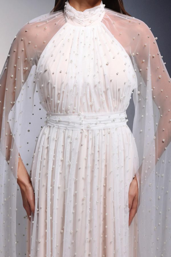 leeto pearl mesh maxi dress 400