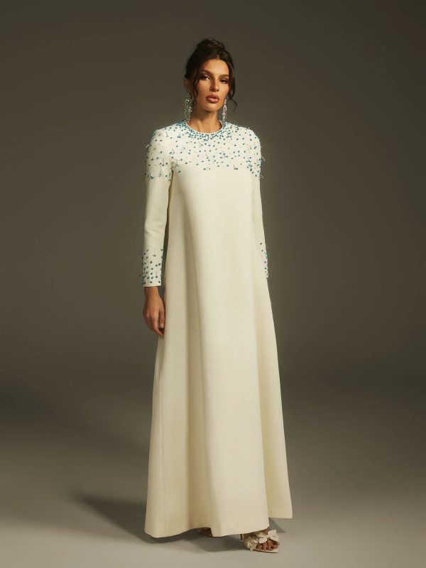 lefwin long sleeve crystal maxi dress 12