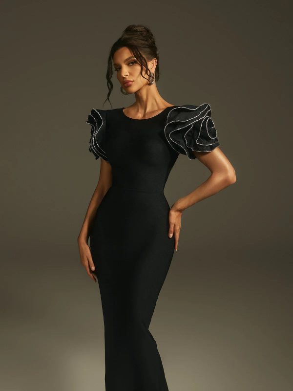 lexine backless rhinestone bandage maxi dress 13