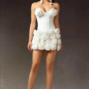 loran sleeveless flowers bandage mini two piece set 11