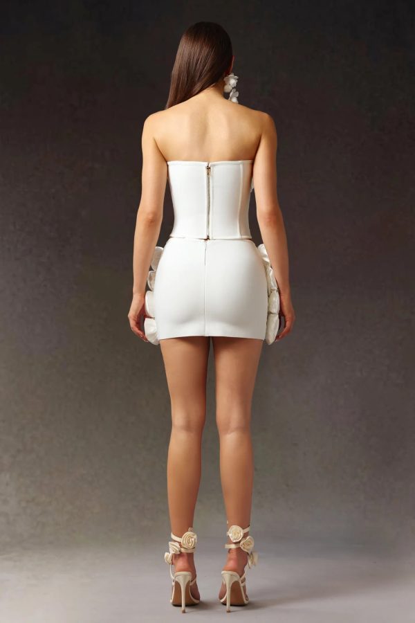 loran sleeveless flowers bandage mini two piece set 16