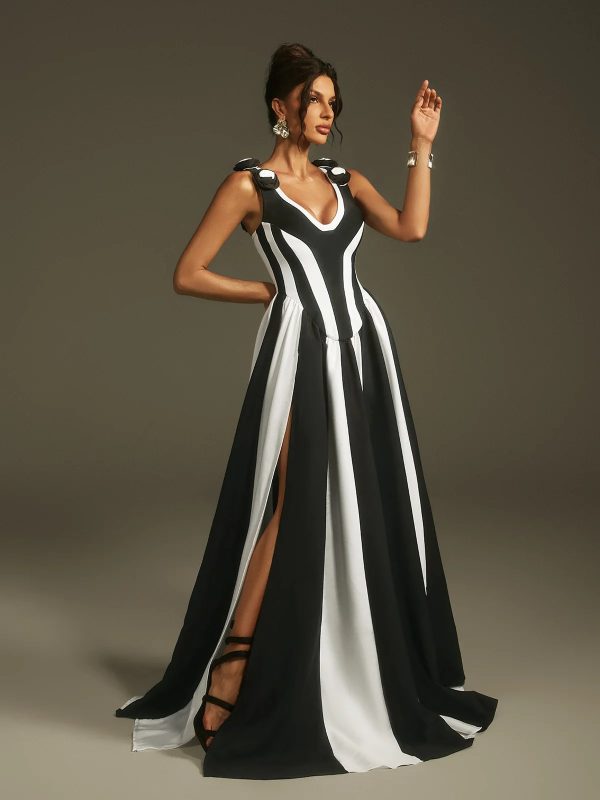 marella plunge neck split maxi dress 14
