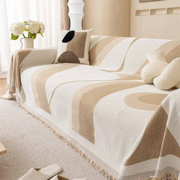 modern art chenille all season universal fit multifunctional couch cover 13