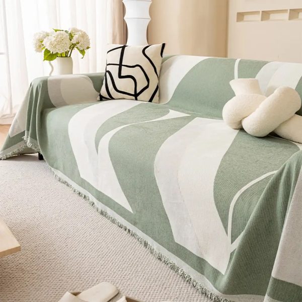 modern art chenille all season universal fit multifunctional couch cover 14