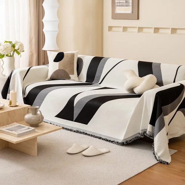 modern art chenille all season universal fit multifunctional couch cover 15
