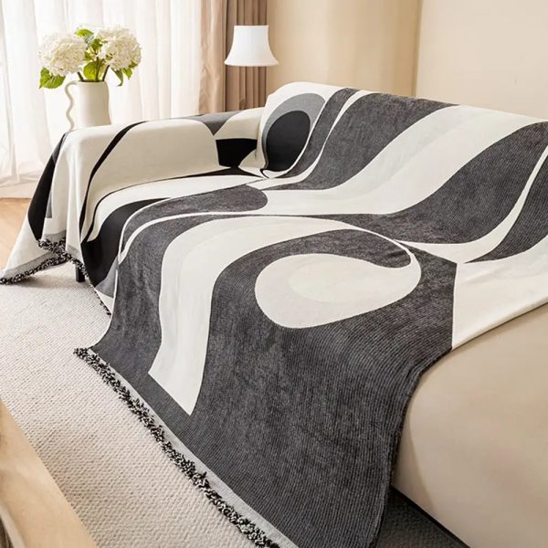 modern art chenille all season universal fit multifunctional couch cover 16