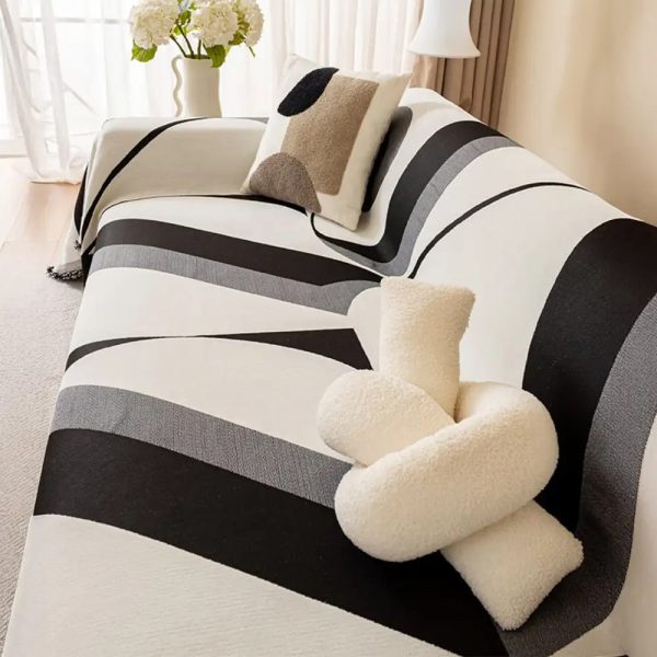 modern art chenille all season universal fit multifunctional couch cover 20